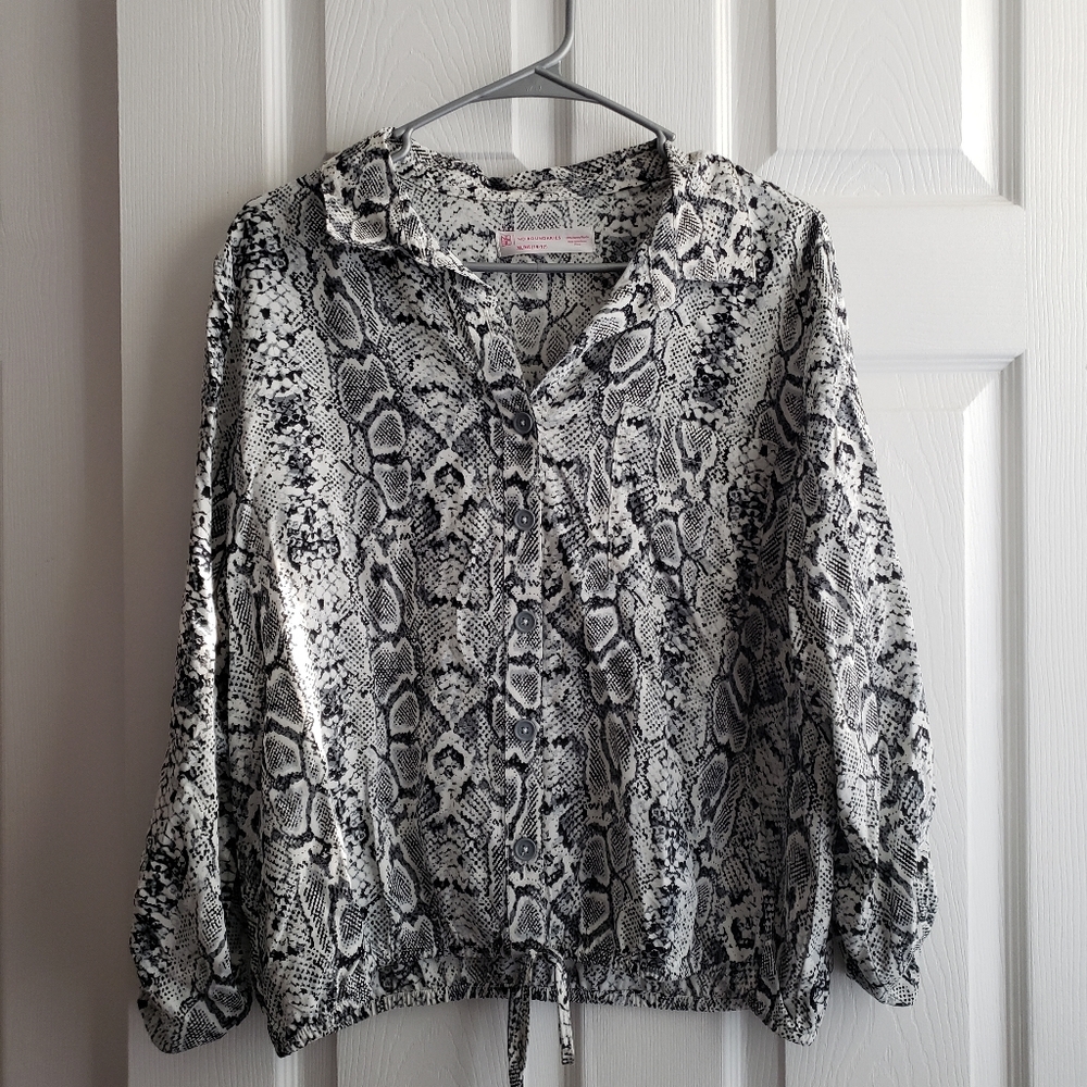 Snake Design Button Down Shirt